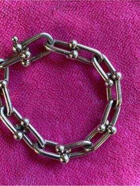 Tiffany & Co. Silver Link Bracelet with Bead Accents
